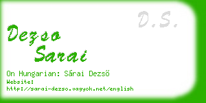 dezso sarai business card